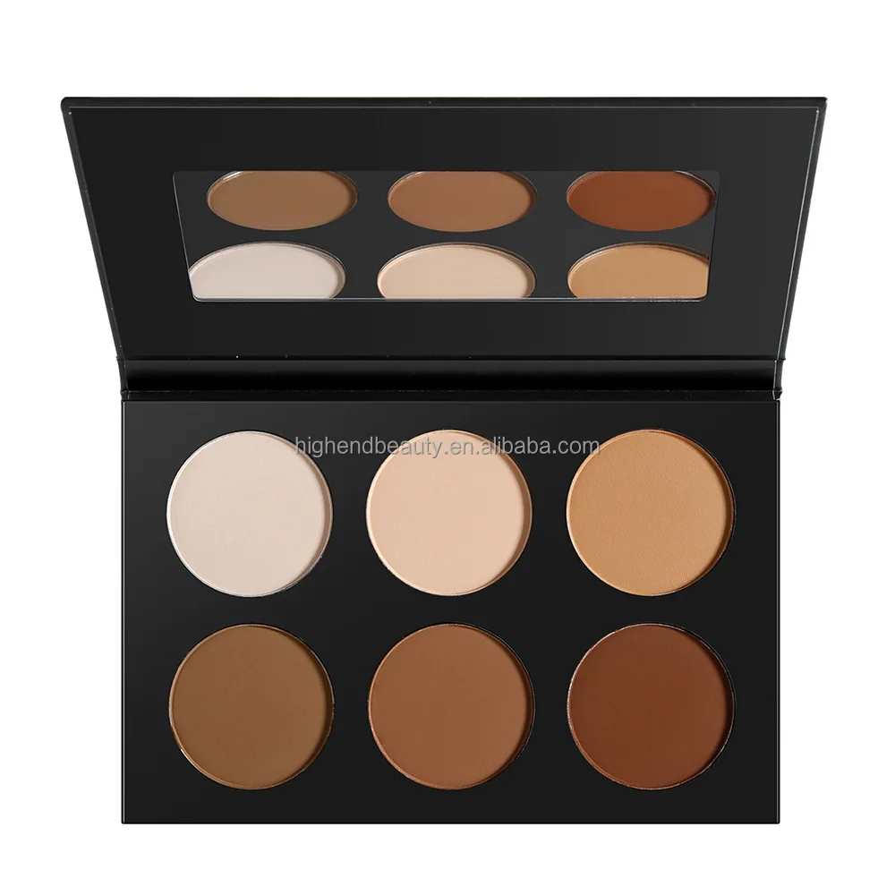 

Dark skin highlighter bronzer contour highlighter palette highlighter makeup private label, 6 colors