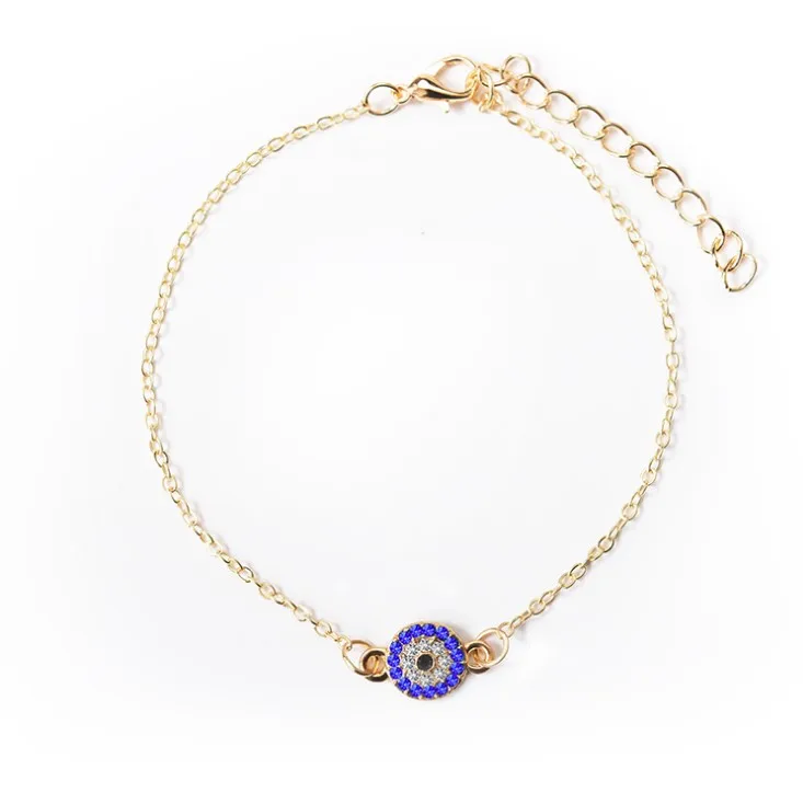 

Wholesale Fashion Evil Eye Rhinestone Anklet for Women, As picture