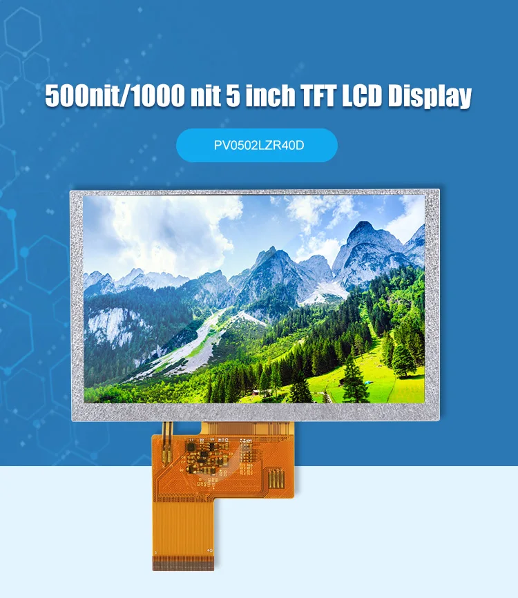 Customized 500nit 1000 Nit 800*480 Resolution 5 Inch Tft Lcd Display 5 ...