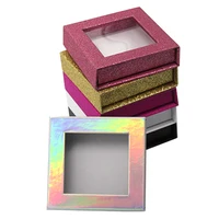 

Private Label Custom Lash Box Glitter Empty Magnetic Square 3D 5D Mink Eyelashes Vendor Unique False Eyelash Packaging Box