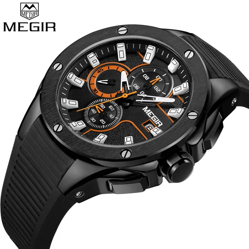 

2021 MEGIR 2053 Men Quartz Can Custom Automatic Wrist For Silicone Watch, Picture shows