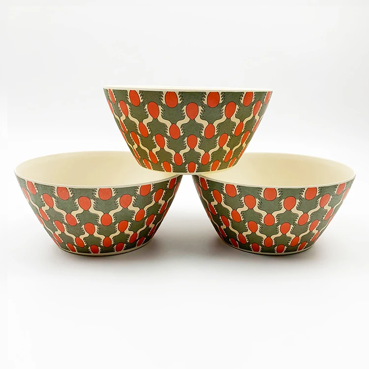 

MIKENDA Reusable Natural living bamboo fiber eco friendly colorful salad bowl