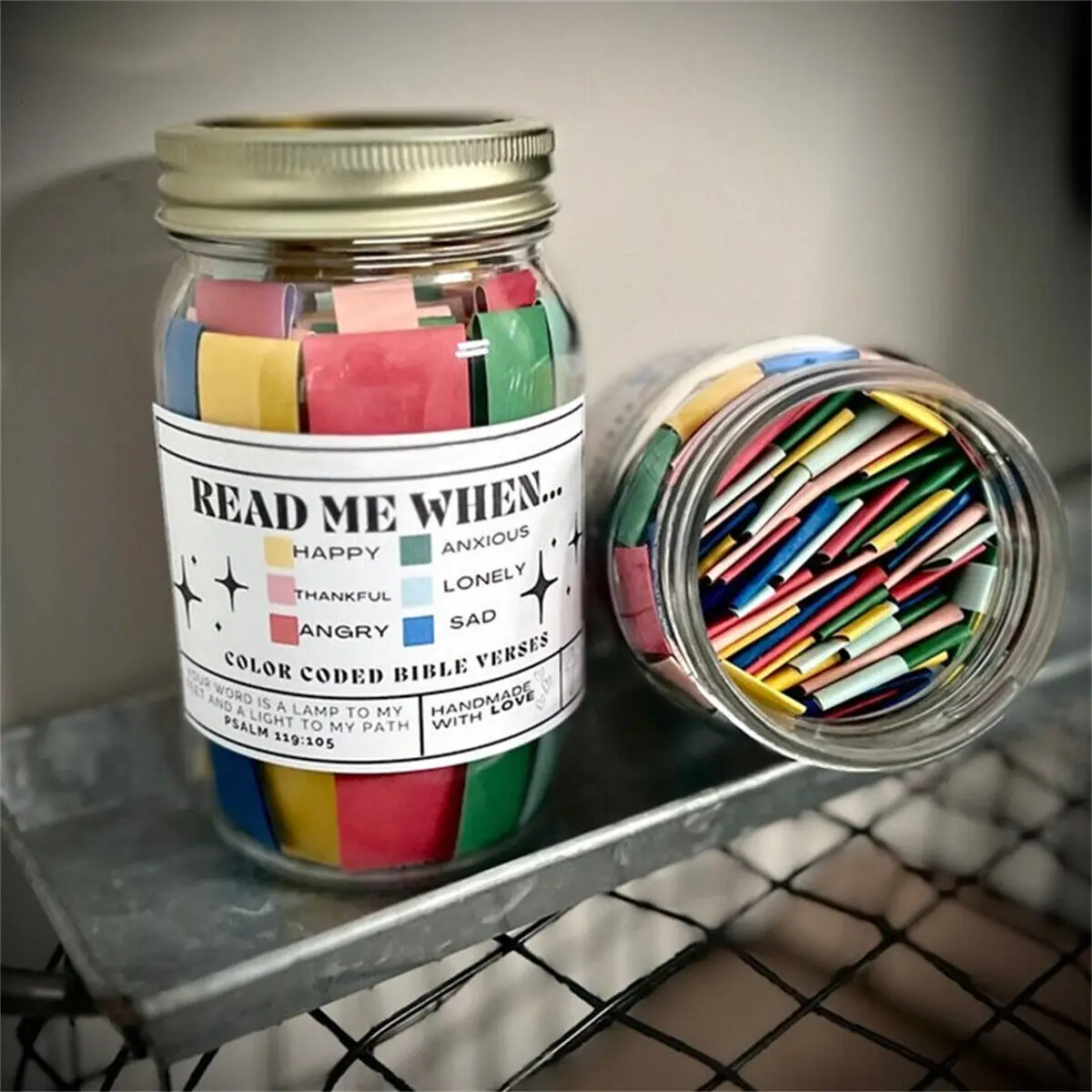 Bible Verses Plastic Jar for Emotions and Feelings Scripture Prayer Cards Encouragement Gift