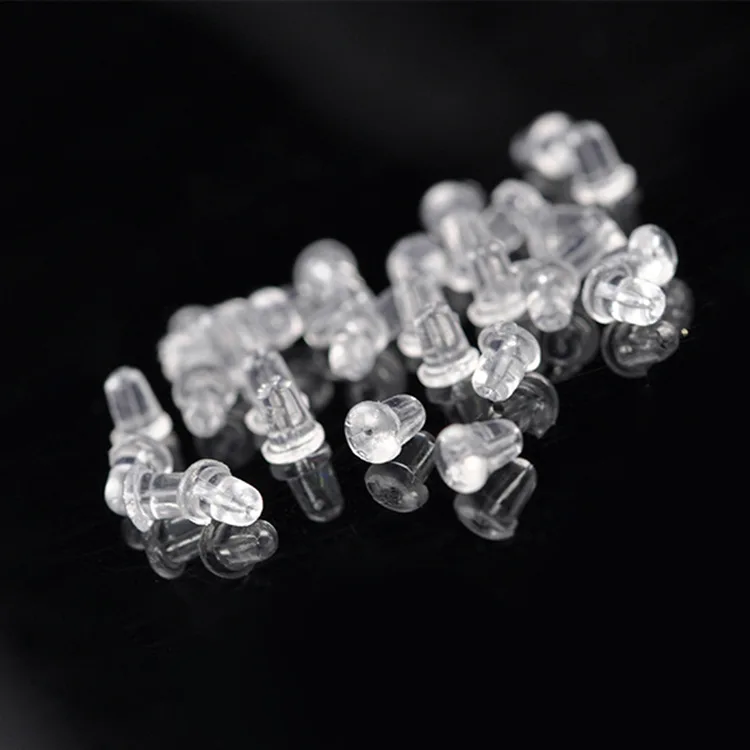 

2021 fashion 100pcs/bag clear safety rubber earring back