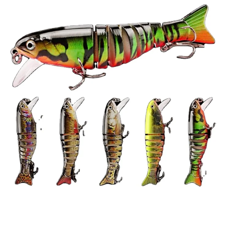 

Fishing Lures for Bass Trout Multi Jointed Swimbaits Slow Sinking Bionic Swimming Lures Hard Lifelike, 5 colors