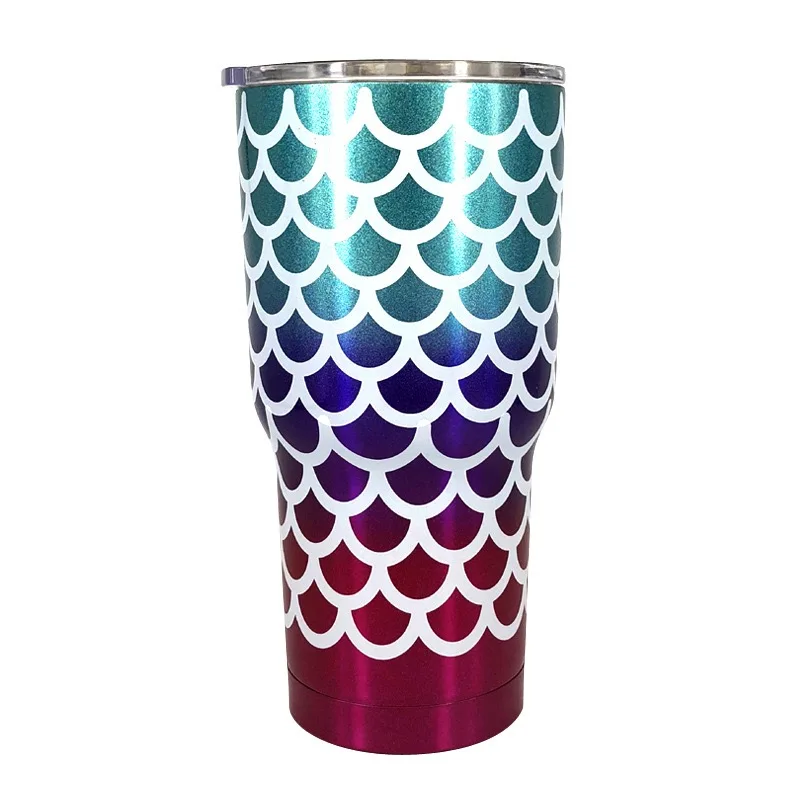 

New style 30oz stainless steel vacuum insulated tumbler Reusable Beer Cup espresso mug mermaid tumbler