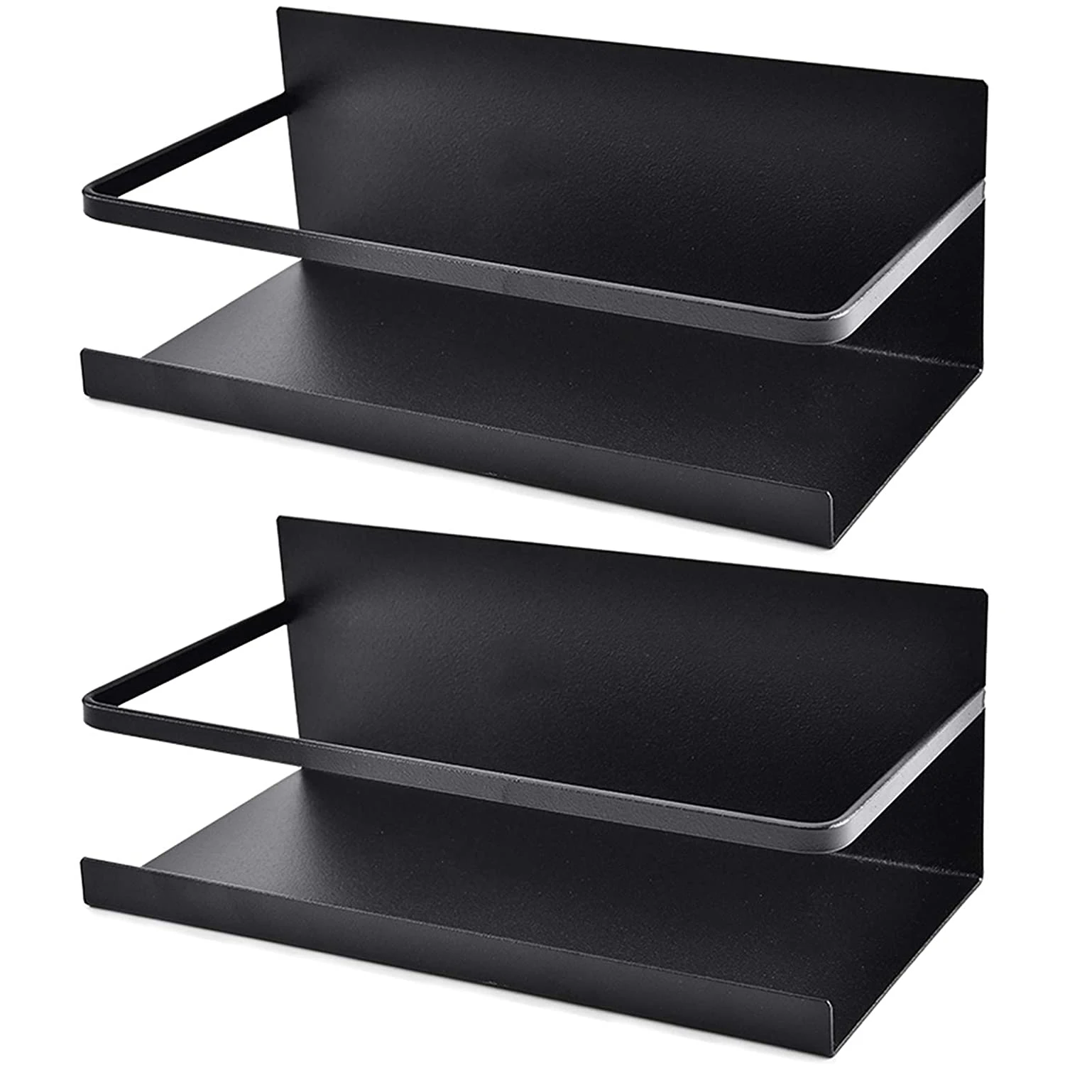 

Magnetic Spice Rack Organizer Single Tier Refrigerator Spice Storage Shelf kitchen organizationthe Side of Refrigerator Can Hold, Black/white/gray