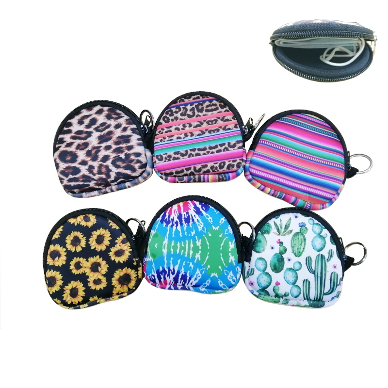

Read To Ship Zipper Bag Coin Purse Earbud holders Facemask Case With Key Ring