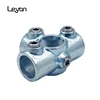 176 1-1/2 inch malleable cast iron side outlet tee galvanized pipe clamps scaffolding style fittings for decoration
