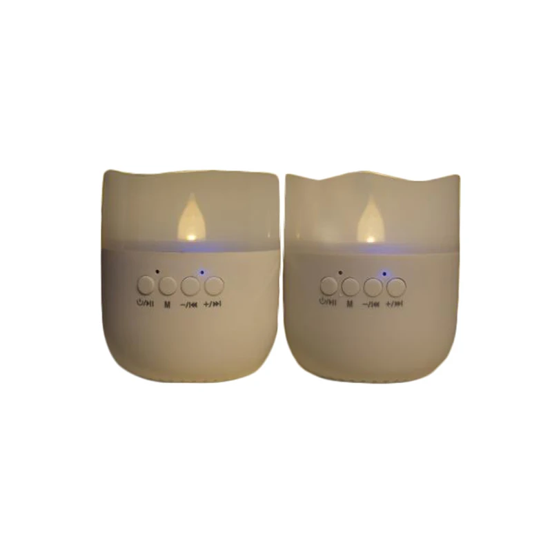 

New Product 2020 candle shape mini wireless bt speaker with led light