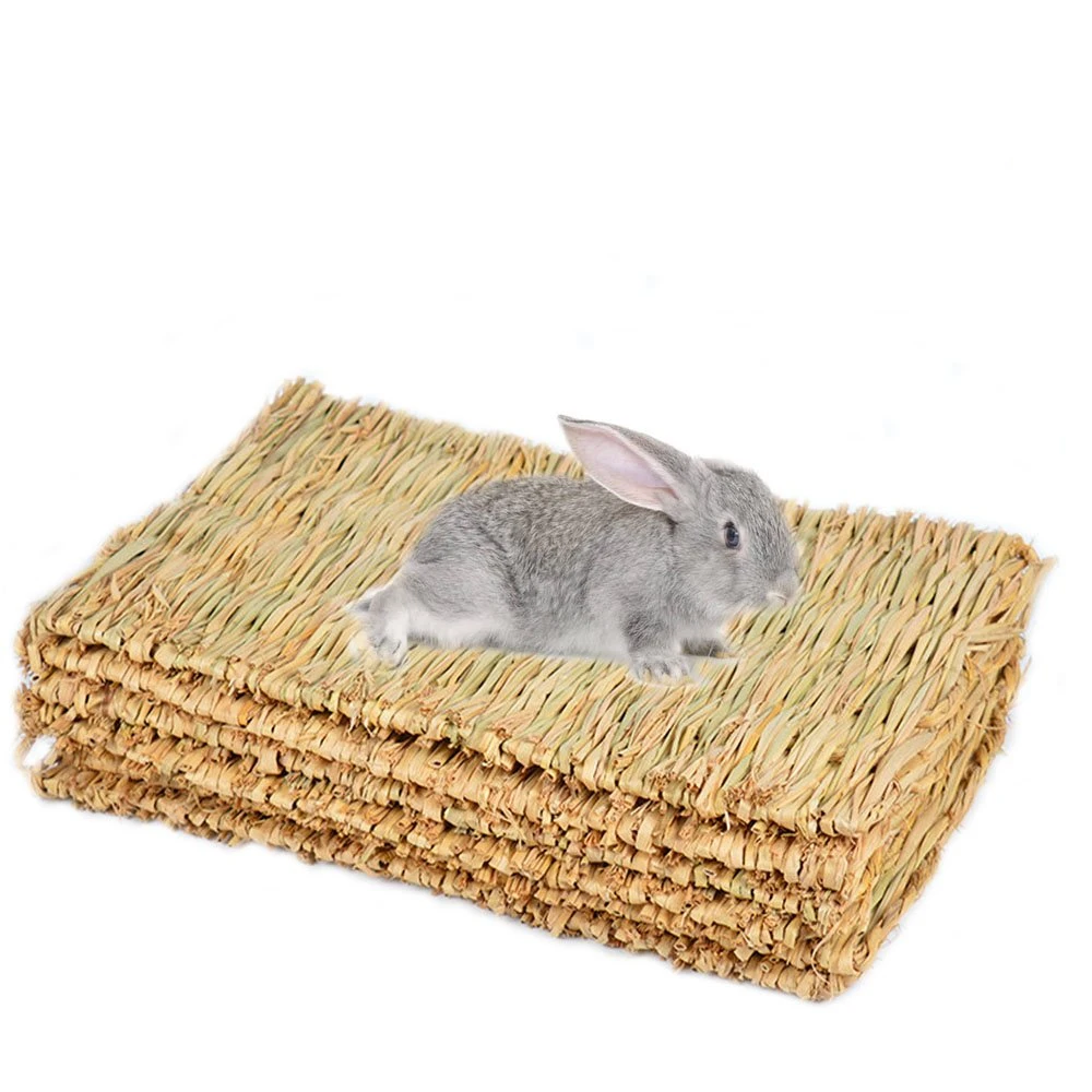 

Grass Mat Woven Bed Mat for Small Animal Bunny Bedding Nest Chew Toy Bed Play Toy for Guinea Pig Parrot Rabbit Bunny Hamster Rat, Picture