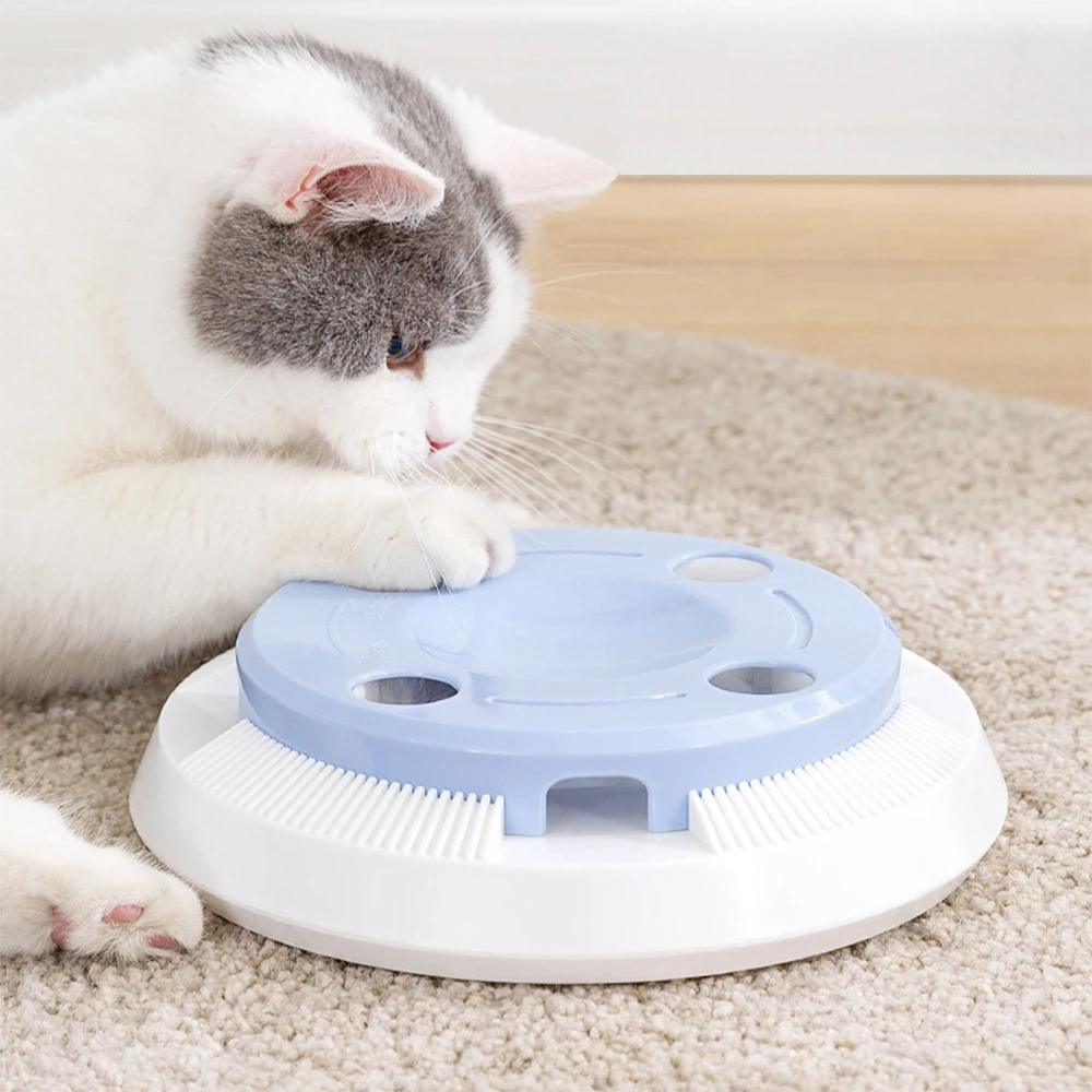 

Nice Price Interactive Electric Feather Tickle Smart Rotating Cat Pet Toy, Green blue