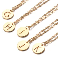 

High quality personalized 100% Stainless Steel Gold Filled AZ Initial Name Charm Necklace for Women letter Jewelry Necklace Gift