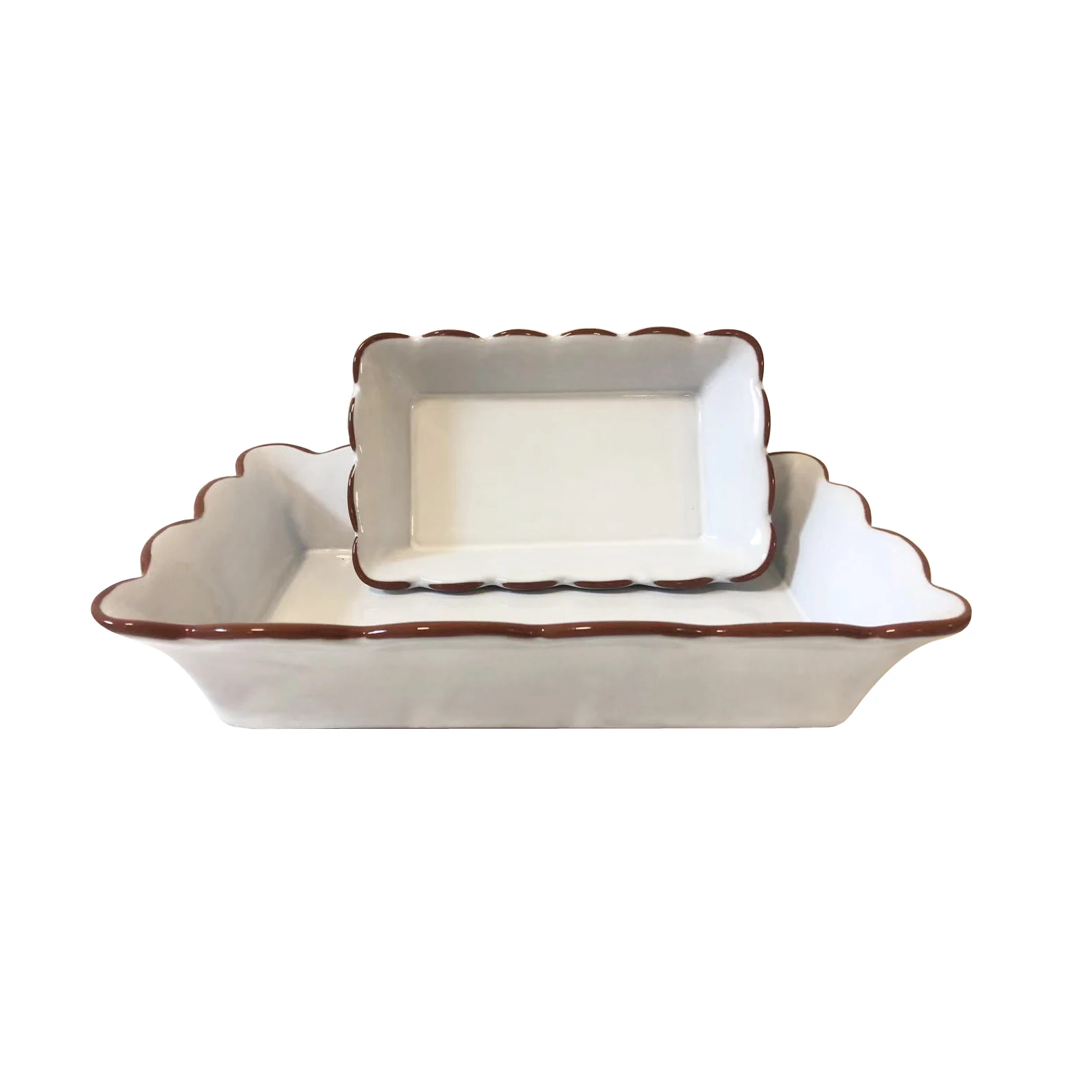 Wholesale Ceramic Bakeware Baking Pans Oven Tray with Handles, View