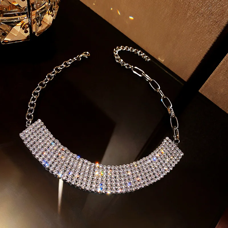 

trendy jewelry chain fashionable rhinestone pendant necklace