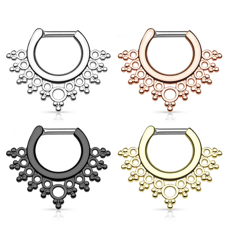 

Unique Multicolor Wholesale Bulks Ladies Septum Body Clicker Sexy Hoop Ring Nose Piercing Jewelry