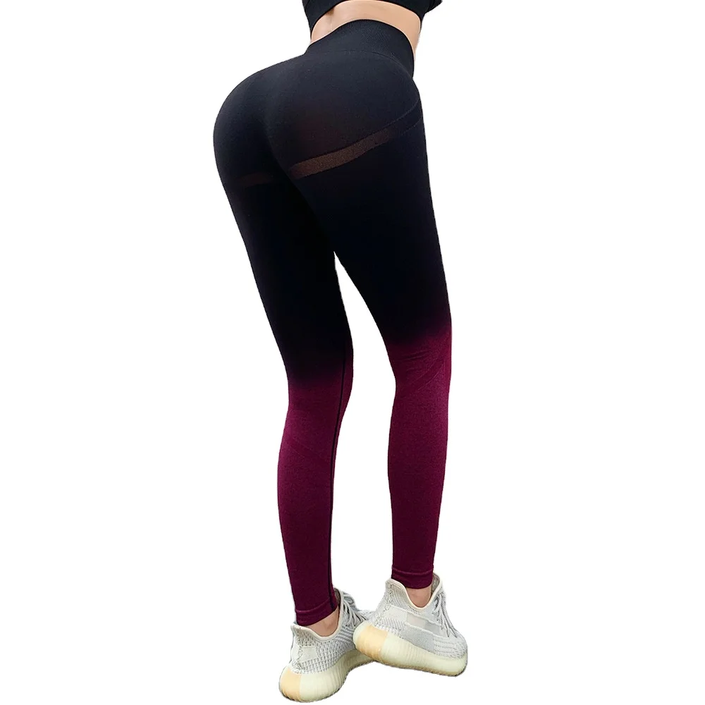 

Wholesales Gradient Leggings Women Workout Scrunch Butt Lift Legging, 6 colors