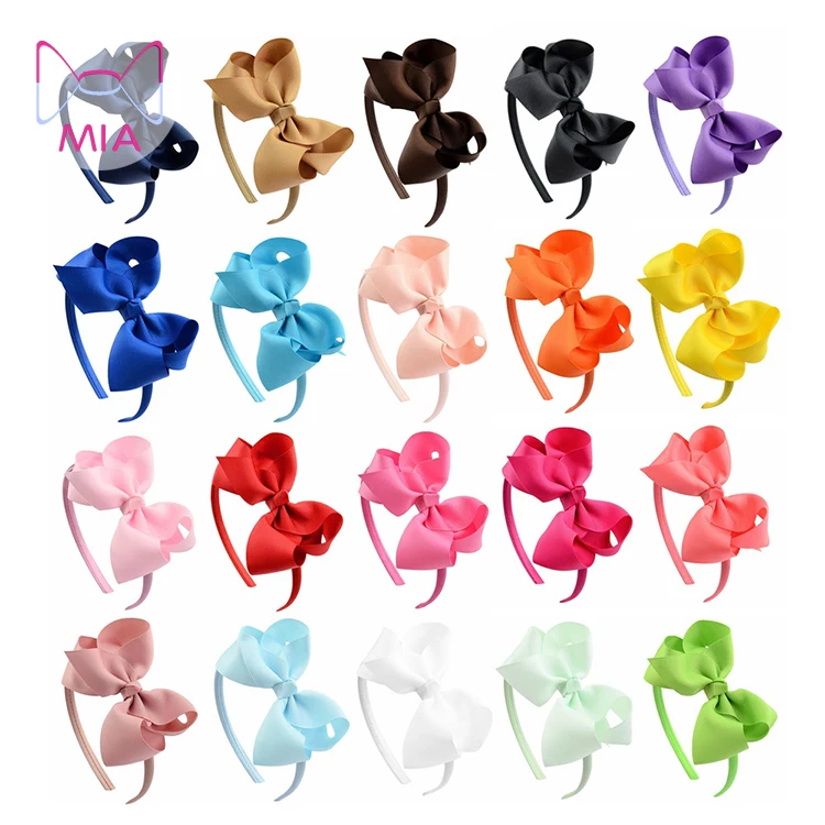 

Mia Free Shipping  Ribbon Bow Headband Hair Clasp For Girls, Picture shows