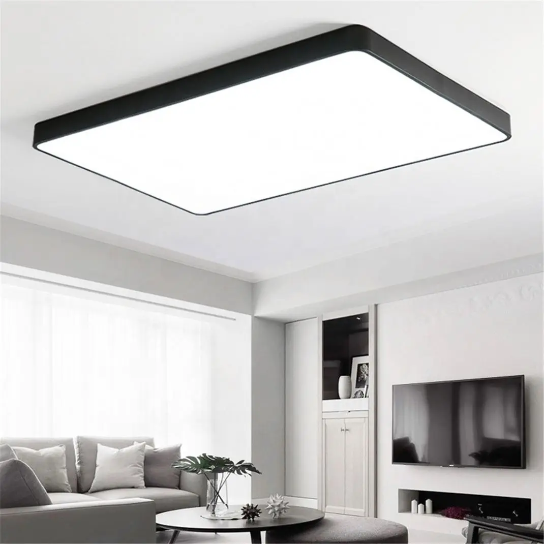 Dimmable Square 600*400Mm 48W Modern Suspend Home Semi Flush Drum Led Light Indoor Ceiling