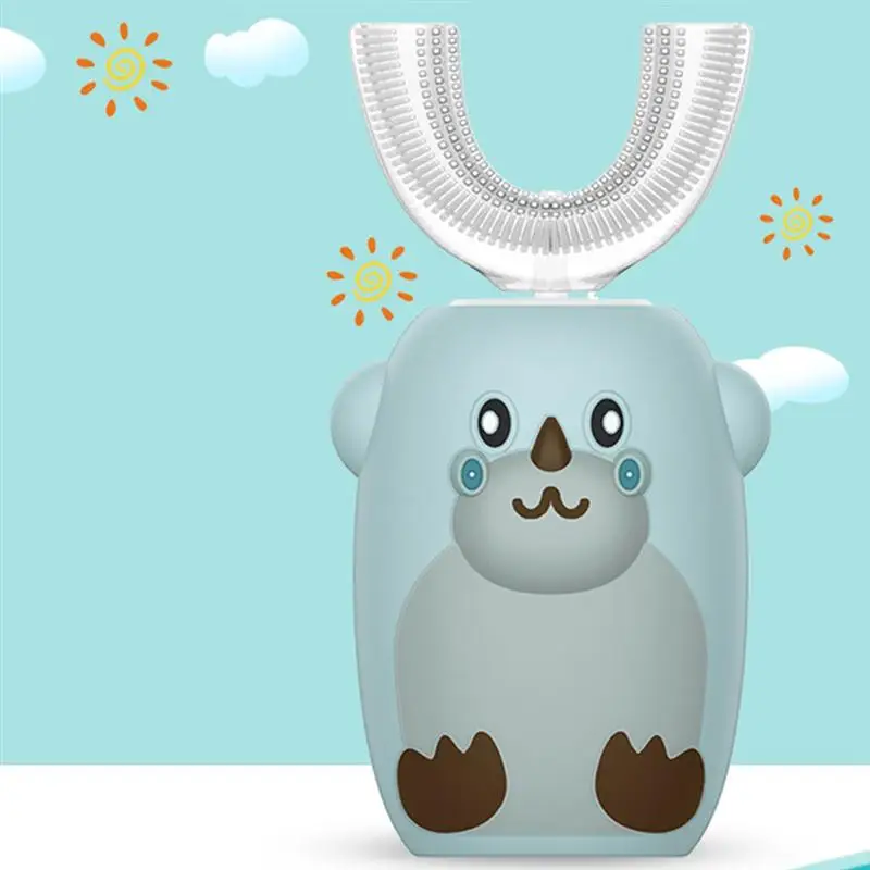 

eco friendly light travel soft 360 degree automated u shaped kids electric toothbrush