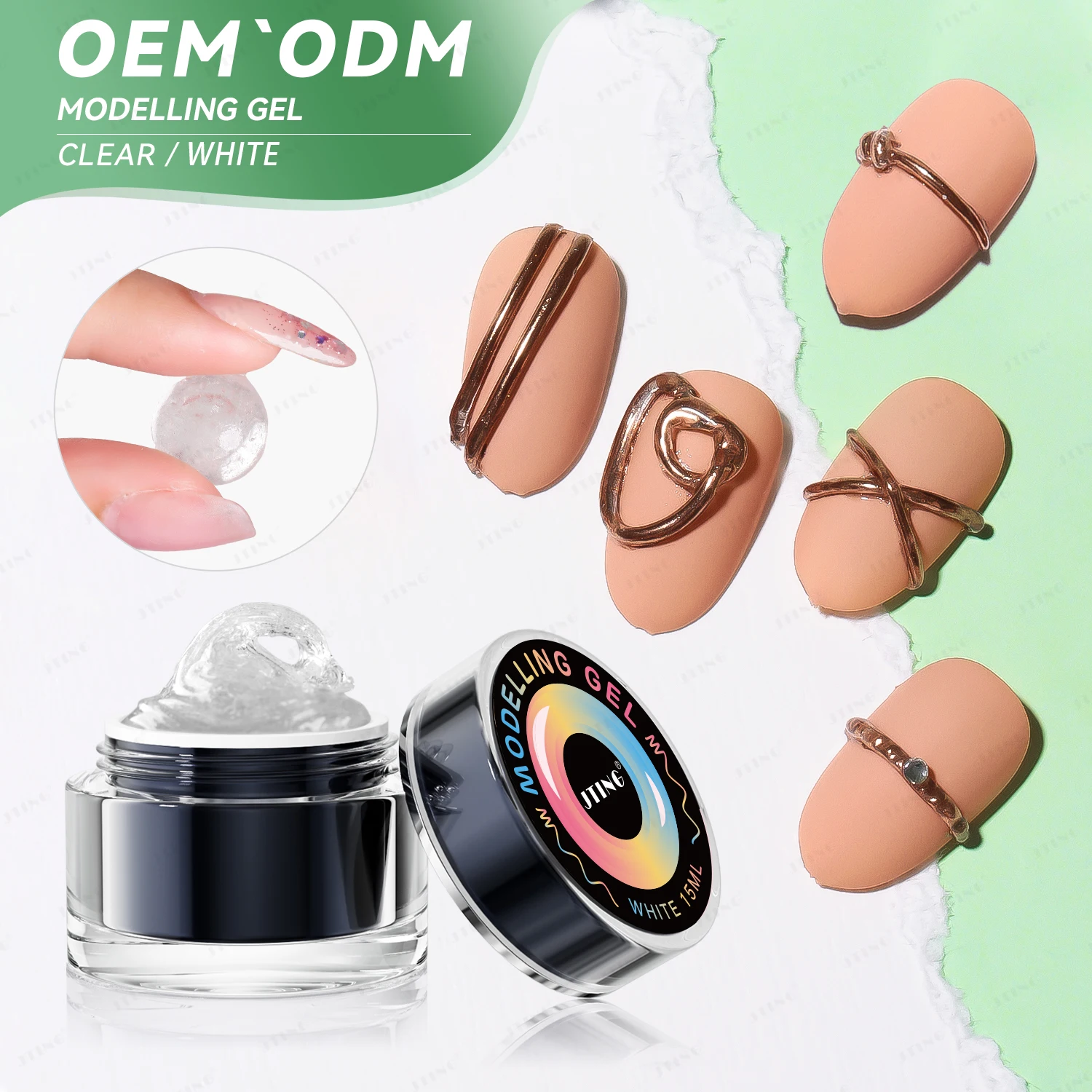 JTING Milky 3D Effect Modelling Gel Polish