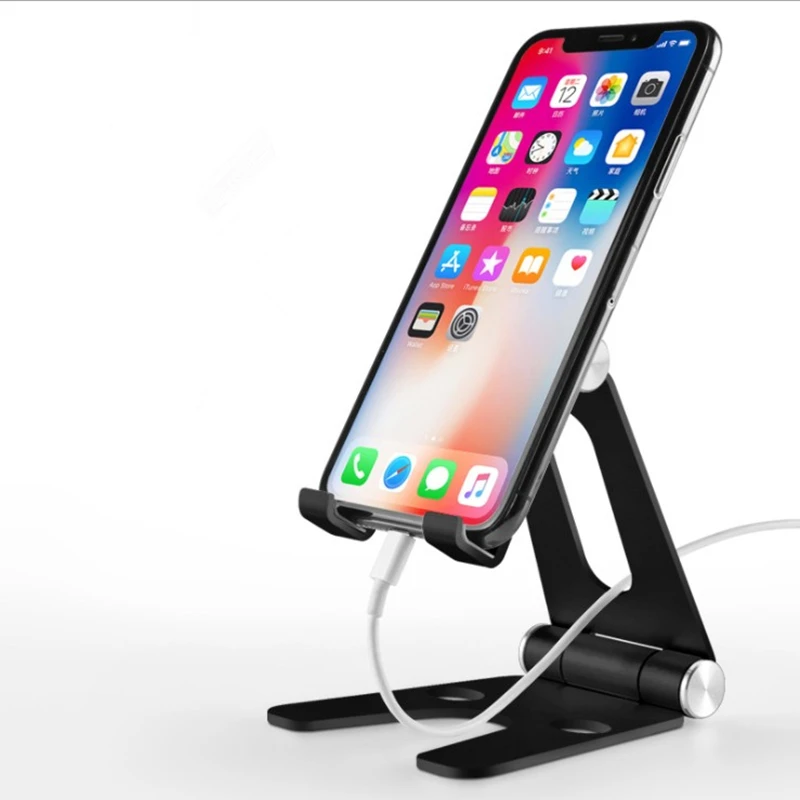 

Hot Mobile phone holder seat desktop for IPAD tablet charging base metal double adjustment cell phone holder, Gold, pink, silver, black, red