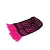 Custom Printing Pink and Black Color 100% Polyester Women Lady Scarf