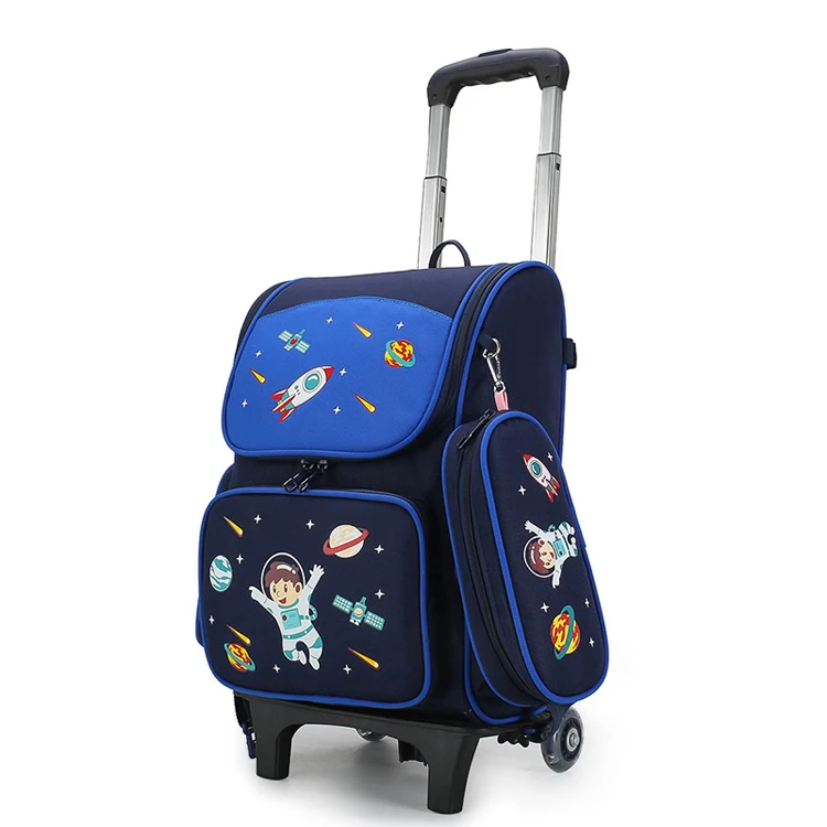 

Custom Trolley Sets with Detachable Children Kids Backpack Wheeled Trolley School Bags for Teenagers Waterproof Unisex OEM Time, 4 colors