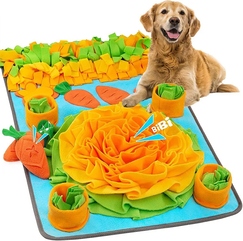 

Wholesale Dog Boredom Anxiety Reducer Sniffing Mat Pet Slow Feeding Sunflower Carrot Large Snuffle Food Mat