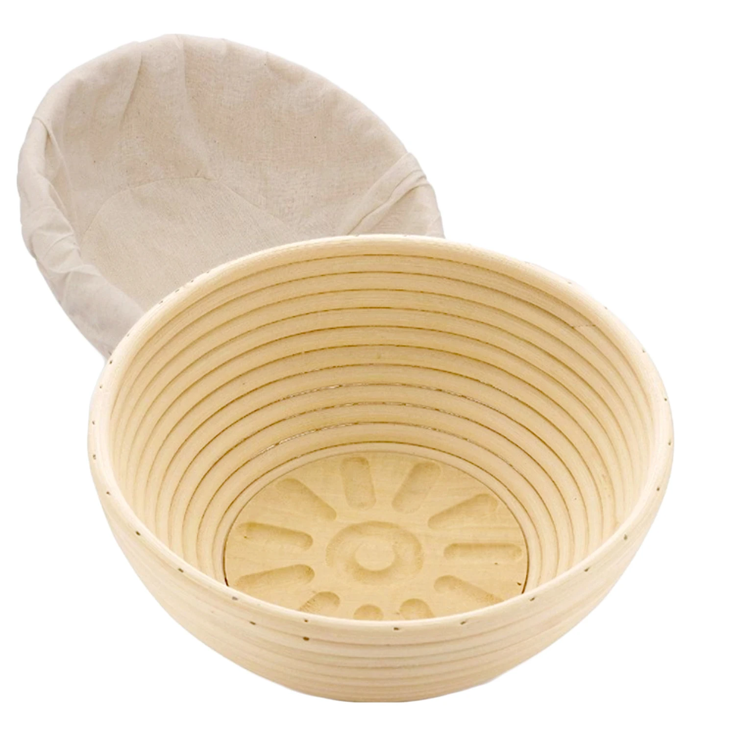 

OEM/EDM Handwoven Wooden Pattern Bottom Rattan Round Bread Proofing Basket for Fermentation Baking Tools