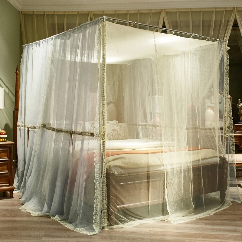 Nordic High Grade Luxury Romantic Lace Double Bed Encrypted Thick Double Landing Bedroom Mosquito Net