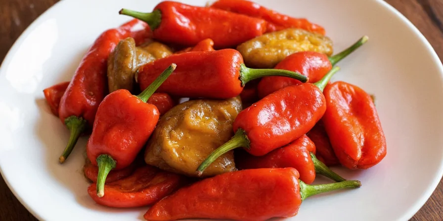 Red chili infused oil in a glass bottle