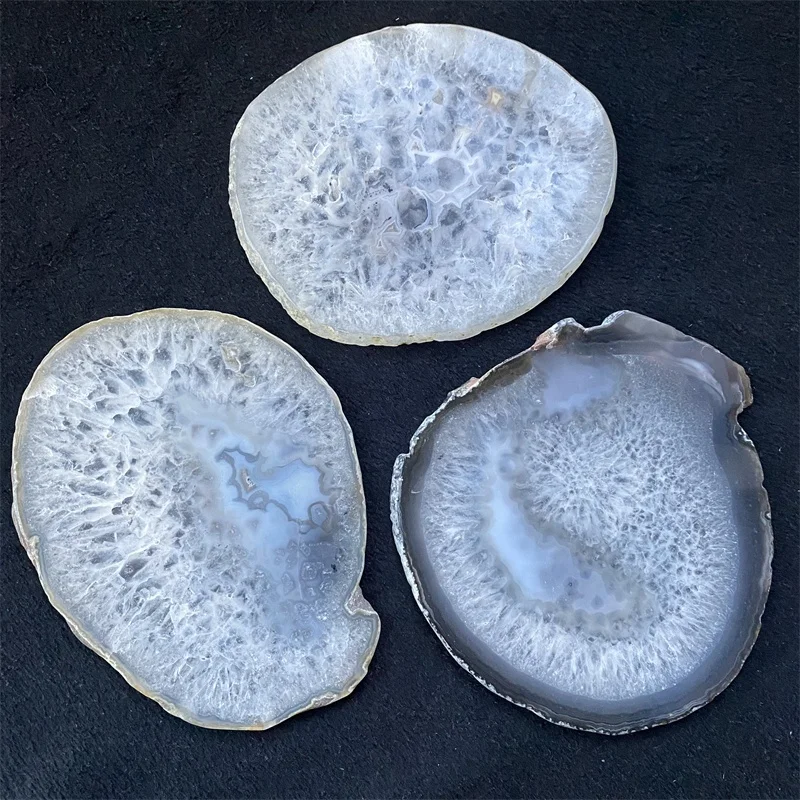 Hot Sale Candle Holder Agate coaster Natural White Agate Slices Drinking Cup coaster for Gift