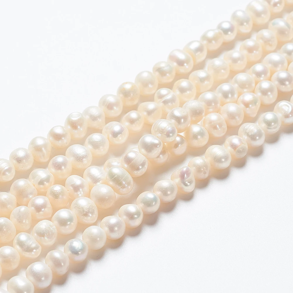 

PandaHall Potato White Color Natural Cultured Freshwater Pearl Beads For Jewelry Making