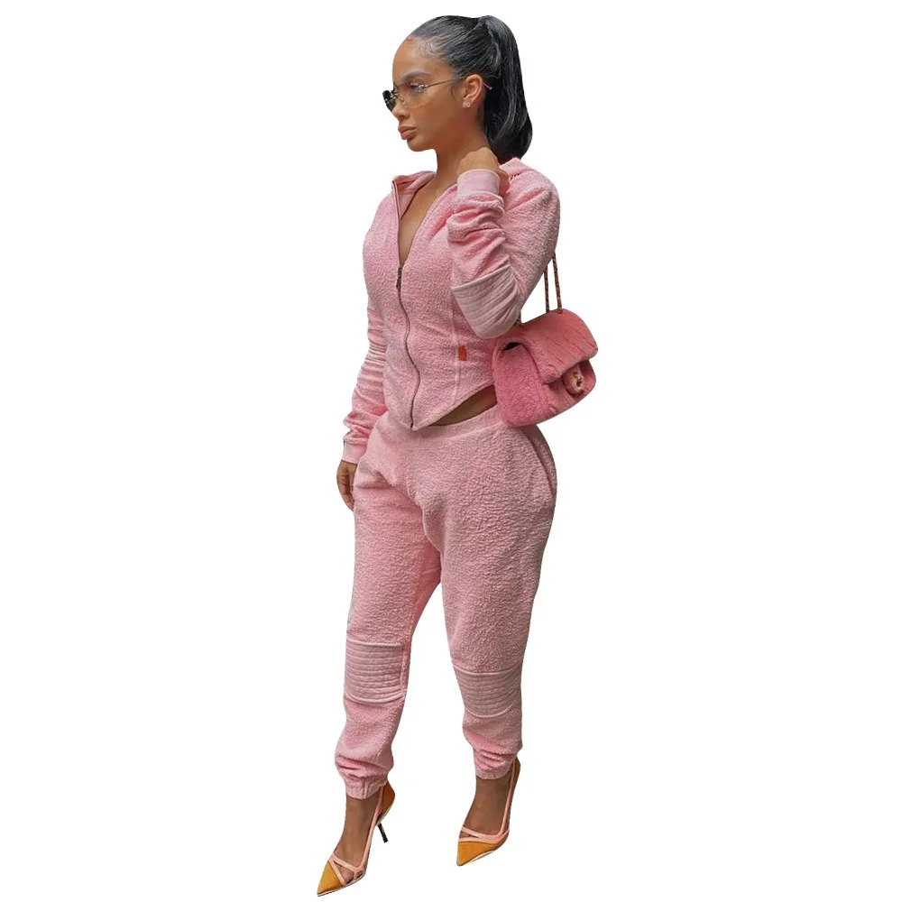 

European and American women's autumn and winter hoodie two-piece women's Outfits