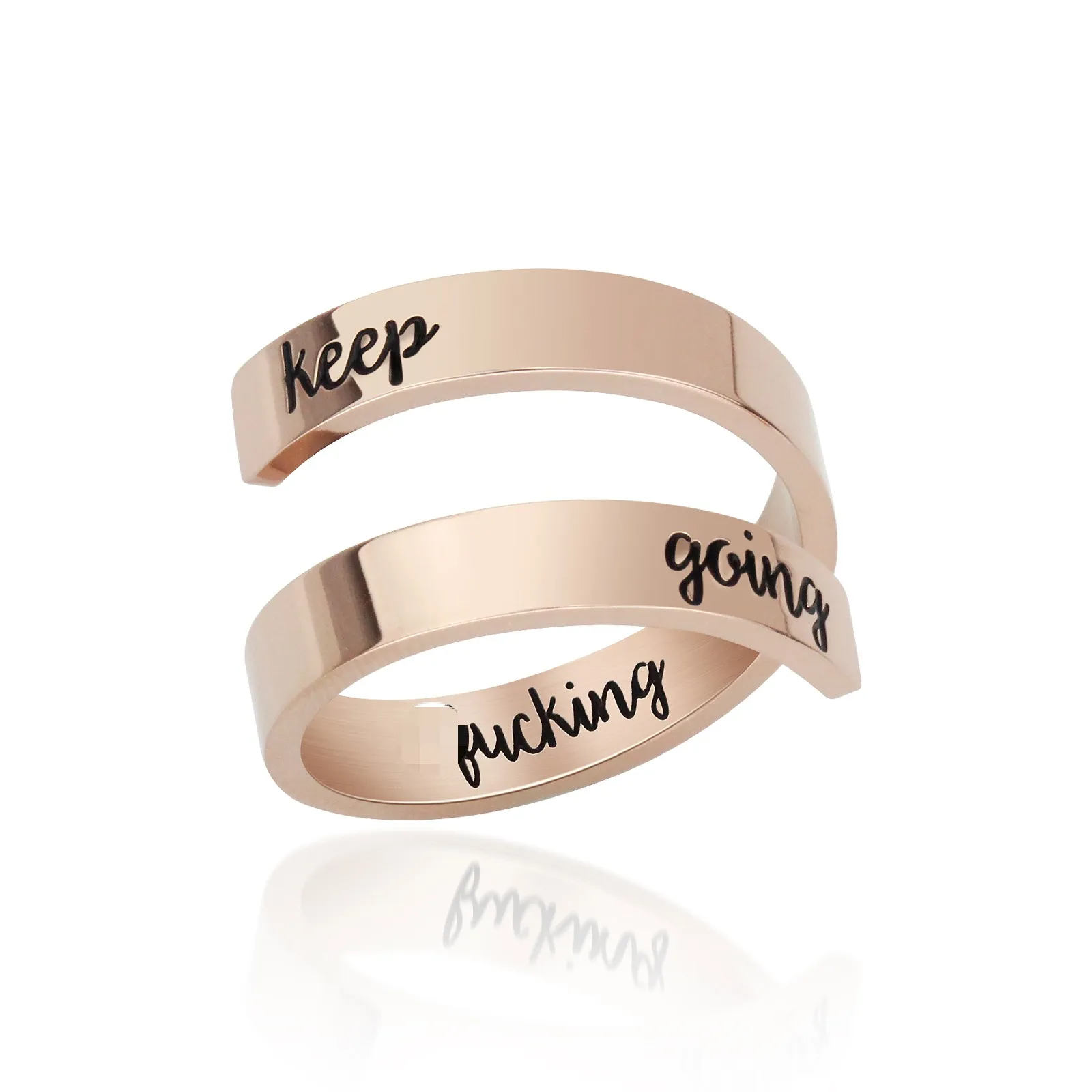 

Friendship Motivational Adjustable Stainless Steel ring girls Jewelry Graduation Gifts for Women Men, Steel / gold / rose gold / black
