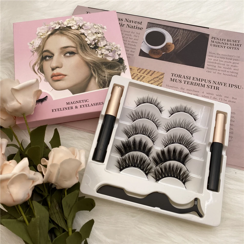 

5 Pair 10 mm 5 Magic Magnetic Eyelashes Lashes Private Label 2021