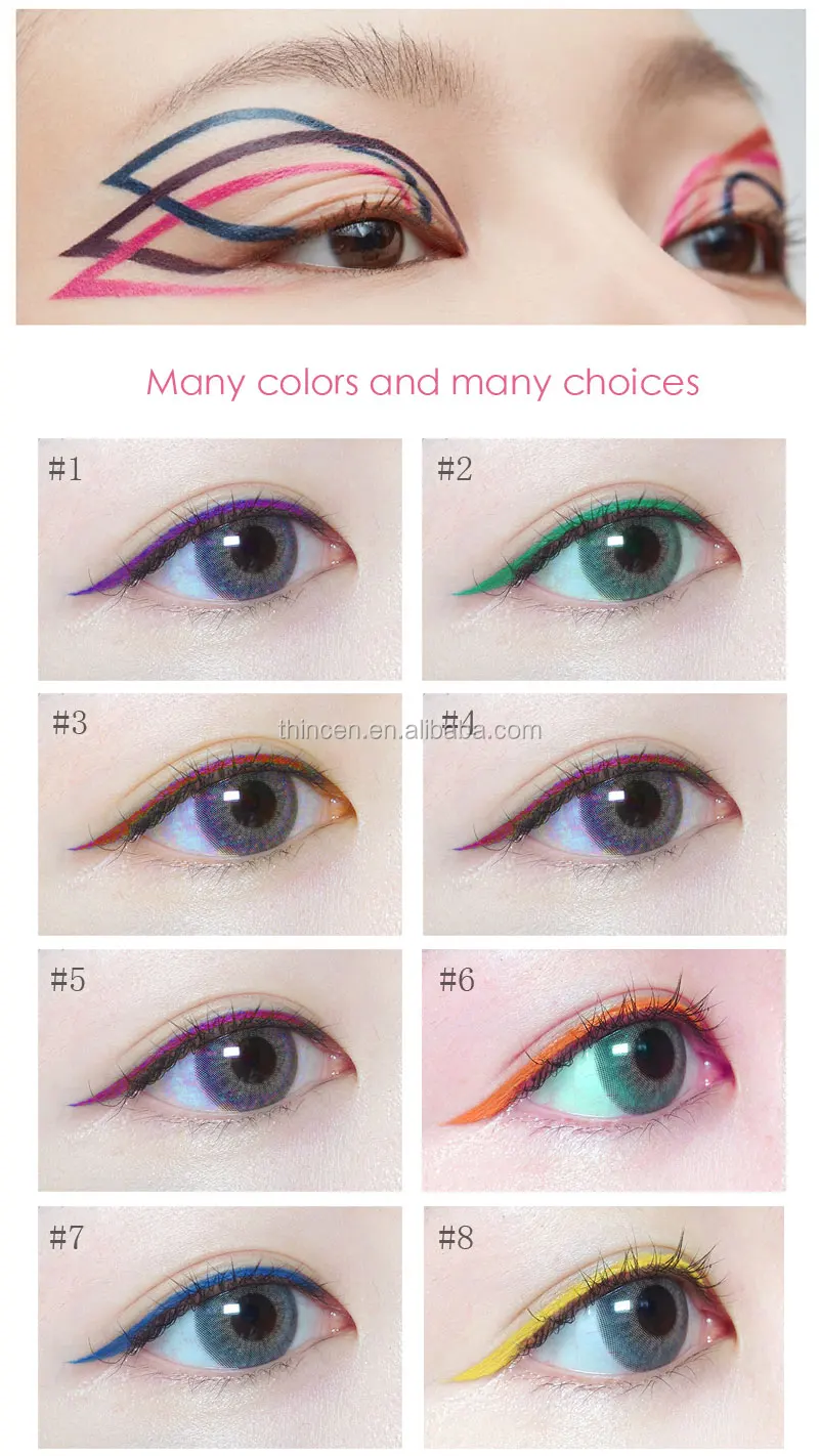 Wholesale Waterproof Multicolor Neon Liquid Eyeliners Pencil
