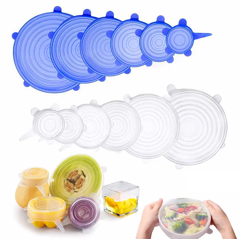 

Amazon Hot Sale Non Stick Stretch Silicone Lid Cup Bowl Silicone Cover Pan, Colors