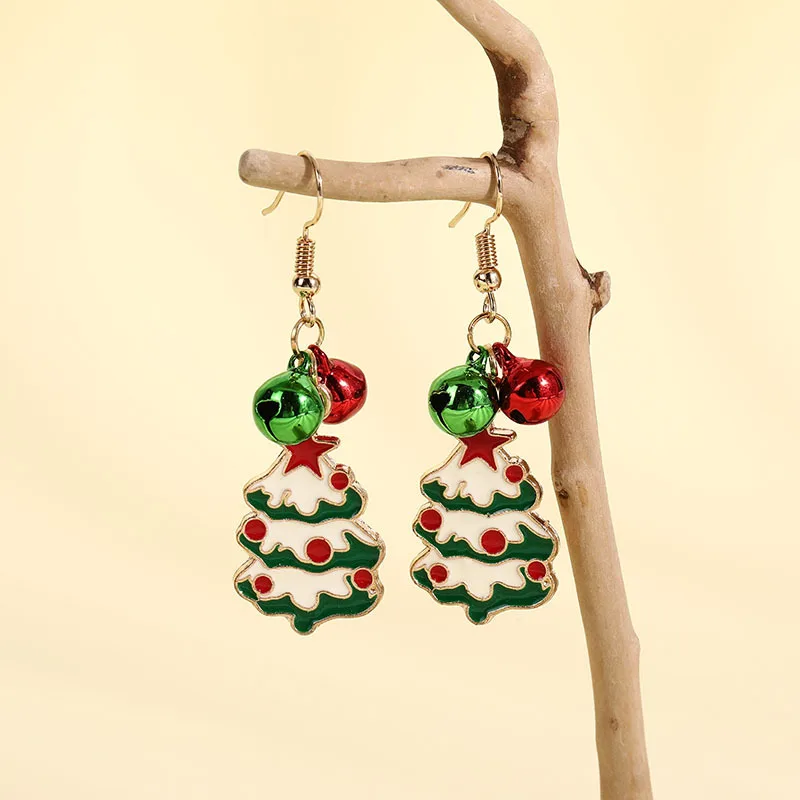DY Unique Cross Border EU US Christmas Ear Hook Earrings Christmas Tree Earrings Wholesale