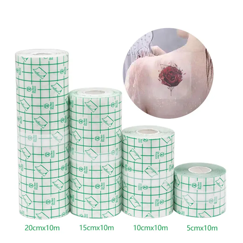 

hot selling tattoo after care self elastic skin wrap protective adhesive waterproof transparent tattoo aftercare bandage film.