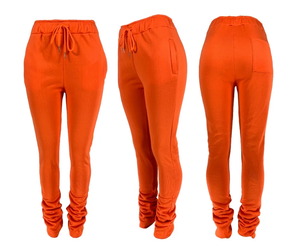 

XS-3XL Woman Clothing Vendor Mid Waist Thick Stacked Pants Legging Thick Stacked Sweatpants Women