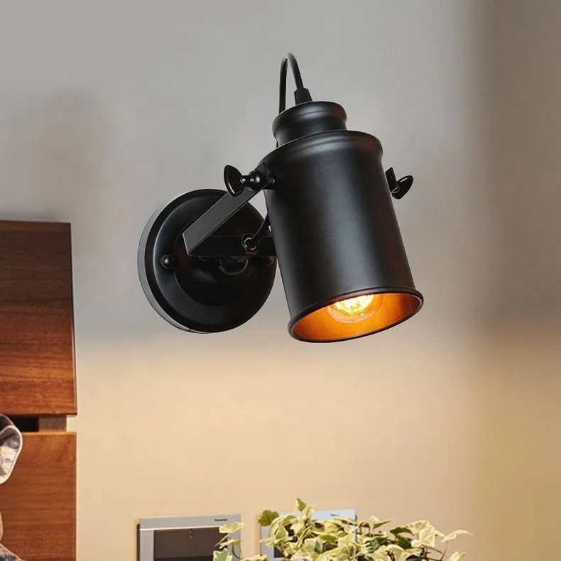 

Industrial Retro exterior wall lights Bedroom Study Room Living Room Porch Black White Gold Wall Lamp Light