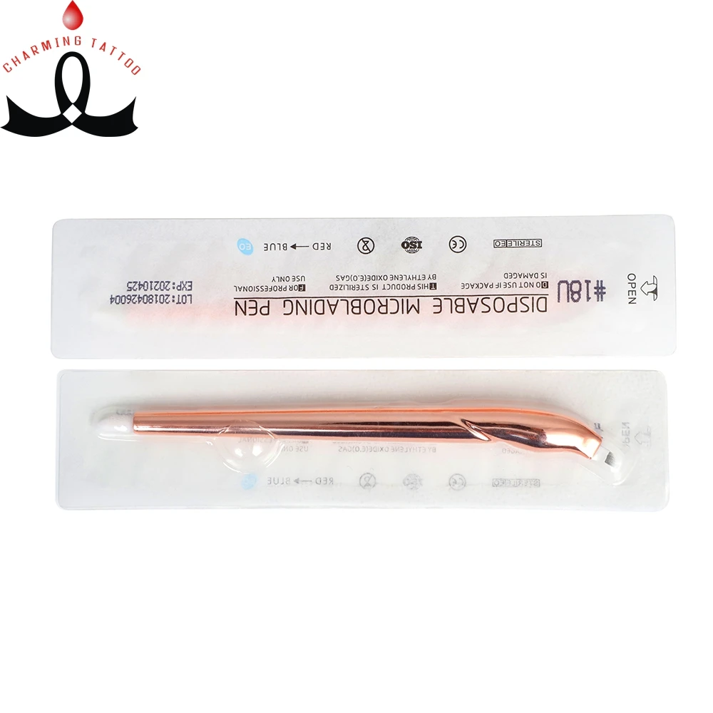 

Lushcolor OEM Champagne Fox Microblading Eyebrow Tattoo Pen with Blade Tattoo Gun Microblading Supplies