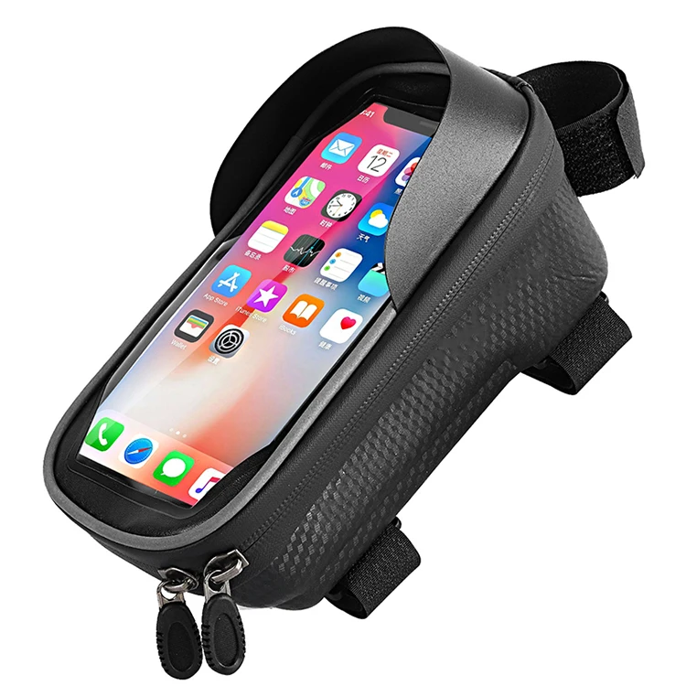 

Bicycle Bag Waterproof Bike Upper Tube Bag Phone Mount Bag Front Frame Top Tube Handlebar Holder with Touch Screen Holder Case