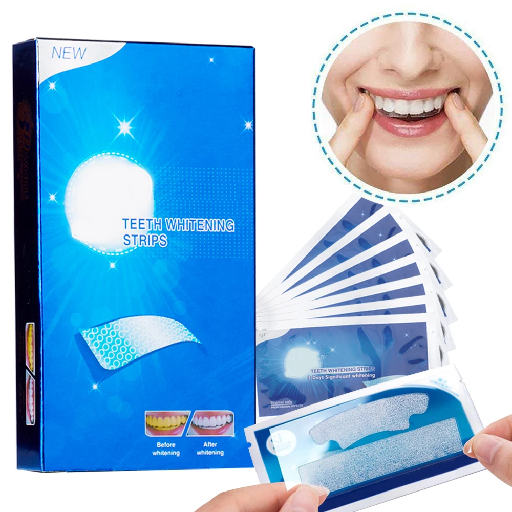 

14Pcs/7Pairs Advanced Teeth Whitening Strips Stain Removal for Oral Hygiene Clean Double Elastic Dental Bleaching Strip