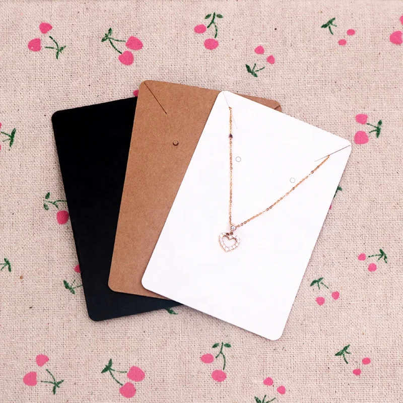 

Blank black white brown paper cards jewelry necklace earrings packaging display custom earring card holder 6x9cm, As the photos showed