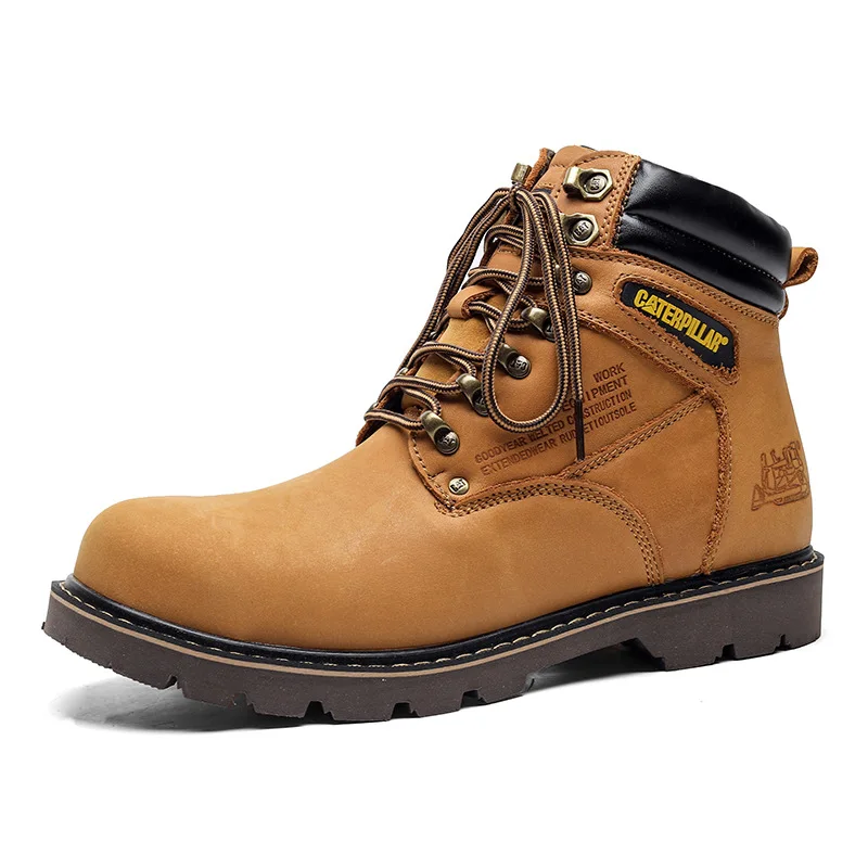 

Leather Martin boots safety work shoes, Brown