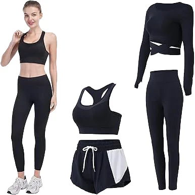 5-Piece Set弹力Quick-Dry健身用Yoga Set