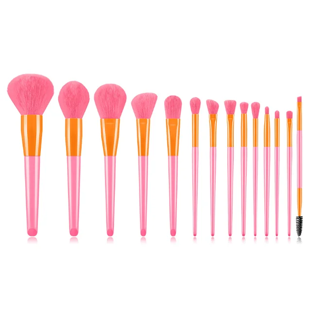 

14pcs custom private label makeup brush set candy color Professional Makeup Sets Women Make up Brush kit